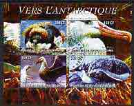 Congo 2004 Birds - Vers L'Antarctique perf sheetlet containing 4 values fine cto used