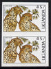 Uganda 1987 Flora & Fauna 45s (Cheetahs & Palm) imperf pair (as SG 564)