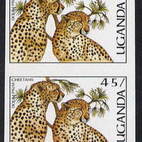 Uganda 1987 Flora & Fauna 45s (Cheetahs & Palm) imperf pair (as SG 564)