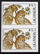 Uganda 1987 Flora & Fauna 45s (Cheetahs & Palm) imperf pair (as SG 564)