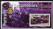 Somalia 2002 Portraits of Locomotives #1 perf m/sheet with Rotary logo, cto used