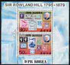 North Korea 1980 Death Centenary of Sir Rowland Hill perf sheetlet containing set of 2 values cto used, SG N1953-54