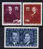 Liechtenstein 1943 Marriage of Prince Joseph II & Georgina von Wildczek perf set of 3 unmounted mint, SG 214-15