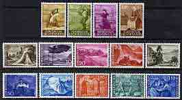 Liechtenstein 1959-64 definitive set of 14 complete unmounted mint, SG 379-91