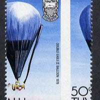 Tuvalu 1983 Manned Flight 50c (Double Eagle II Balloon) with superb 9mm shift of vert perfs unmounted mint, as SG 225