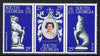 Falkland Islands Dependencies - South Georgia 1978 Coronation 25th Anniversary strip of 3 (QEII, Seal & Panther) unmounted mint, SG 67-69