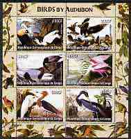Congo 2005 Birds by Audubon perf sheetlet containing 6 values unmounted mint