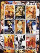 Tadjikistan 2002 Shakira perf sheetlet containing 9 values fine cto used