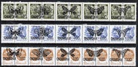 Chuvashia Republic - Butterflies opt set of 15 values each design opt'd on pair of Russian defs (Total 30 stamps) unmounted mint