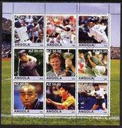 Angola 2002 Sports (Baseball, Golf & Table Tennis) perf sheetlet containing 9 values fine cto used