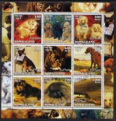 Somaliland 2002 Dogs perf sheetlet containing 9 values fine cto used