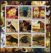 Somaliland 2002 Dogs perf sheetlet containing 9 values fine cto used