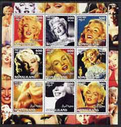 Somaliland 2002 Marilyn Monroe #1 perf sheetlet containing 9 values fine cto used
