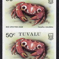 Tuvalu 1986 Crabs 50c (Red Spotted Crab) imperf pair unmounted mint, as SG 374
