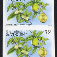 St Vincent - Grenadines 1985 Fruits & Blossoms 75c (Guava) imperf pair unmounted mint (as SG 399)