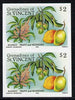 St Vincent - Grenadines 1985 Fruits & Blossoms $2 (Mango) imperf pair unmounted mint (as SG 401)