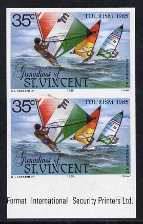 St Vincent - Grenadines 1985 Tourism Watersports 35c (Windsurfing) imperf pair unmounted mint (SG 386var)
