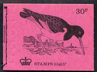 Great Britain 1971-73 Birds #8 - Oyster-Catcher (purple cover Aug 1973) 30p booklet complete and fine, SG DQ72