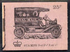 Great Britain 1971-73 Veteran Transport #4 - Mail Van 25p booklet (Apr 1972) complete and fine, SG DH45