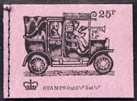 Great Britain 1971-73 Veteran Transport #6 - Taxi Cab 25p booklet (Oct 1972) complete and fine, SG DH48