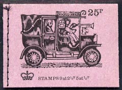 Great Britain 1971-73 Veteran Transport #6 - Taxi Cab 25p booklet (Oct 1972) complete and fine, SG DH48