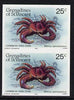 St Vincent - Grenadines 1985 Shell Fish 25c (King Crab) imperf pair unmounted mint, SG 360var