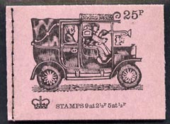 Great Britain 1971-73 Veteran Transport #6 - Taxi Cab 25p booklet (Dec 1972 issue S) complete and fine, SG DH50