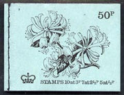 Great Britain 1971-72 British Flowers #3 - Honeysuckle 50p booklet (Aug 1971) complete and fine, SG DT3