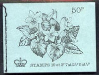 Great Britain 1971-72 British Flowers #5 - Common Violet 50p booklet (Feb 1972) complete and fine, SG DT5