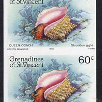 St Vincent - Grenadines 1985 Shell Fish 60c (Queen Conch) imperf pair unmounted mint, SG 361var