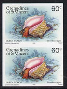 St Vincent - Grenadines 1985 Shell Fish 60c (Queen Conch) imperf pair unmounted mint, SG 361var