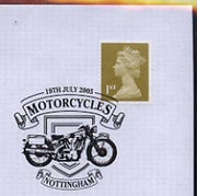 Postmark - Great Britain 2005 cover celebrating Mororcycles with illustrated Nottingham cancel (showing a 1930 Brough)