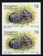 St Vincent - Grenadines 1985 Shell Fish $3 (West Indian Top Shell) imperf pair unmounted mint, SG 363var