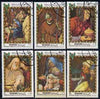 Manama 1969 Christmas (Paintings by Bruegel) perf set of 6 cto used, Mi 217-22