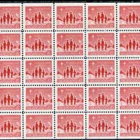 Canada 1964 Christmas 3c (ord) in block of 25 (ex pack) SG 560