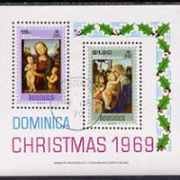 Dominica 1969 Christmas Paintings imperf m/sheet cds used, SG MS295