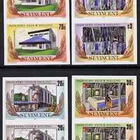 St Vincent 1985 Flour Milling set of 4 each in unmounted mint imperf pairs (SG 928-31var)