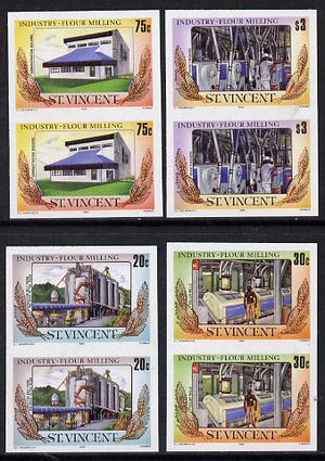 St Vincent 1985 Flour Milling set of 4 each in unmounted mint imperf pairs (SG 928-31var)