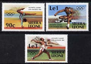 Sierra Leone 1984 Los Angeles Olympics set of 3 unmounted mint, SG 788-90