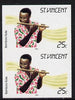 St Vincent 1985 Musical Instruments 25c (Bamboo Flute) imperf pair (SG 905var)