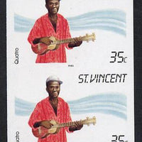 St Vincent 1985 Musical Instruments 35c (Quatro 4-stringed guitar) imperf pair (SG 906var)