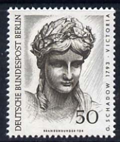 Germany - West Berlin 1967 Head from Quadriga, Brandenburg Gate 50pf unmounted mint, from Art Treasures set of 6, SG B300