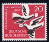 Germany - West 1957 International Correspondence Week 20pf (Carrier Pigeons) unmounted mint, SG 1195