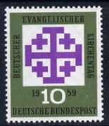 Germany - West 1959 German Evangelical Church Day 10pf unmounted mint, SG 1233