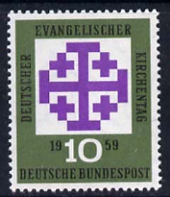 Germany - West 1959 German Evangelical Church Day 10pf unmounted mint, SG 1233