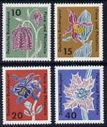 Germany - West 1963 Flora & Philately Exhibition set of 4 flowers unmounted mint, SG 1306-09