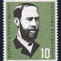 Germany - West 1957 Birth Cent of Heinrich Hertz (physicist) 10pf unmounted mint, SG 1178