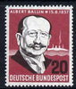 Germany - West 1957 Birth Cent of Albert Ballin (Dir of Hamburg-America Shipping Line) unmounted mint, SG 1184