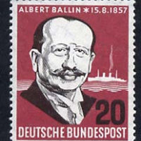 Germany - West 1957 Birth Cent of Albert Ballin (Dir of Hamburg-America Shipping Line) unmounted mint, SG 1184