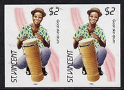 St Vincent 1985 Musical Instruments $2 (Goat-Skin Drum) imperf pair (SG 908var)